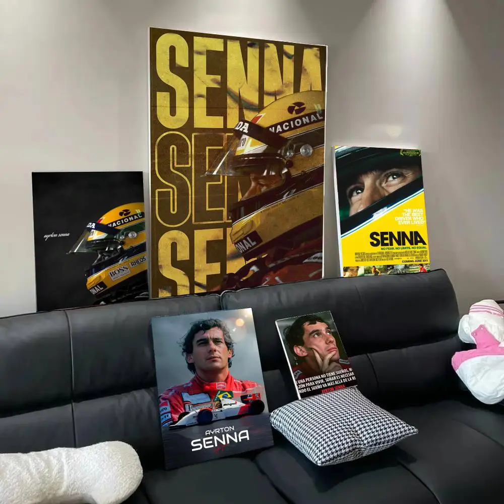 A-Ayrton Senna F1 Poster Modern Aesthetic Wall Art Print Minimalist Poster Bedroom Living Room Home Decor Gift