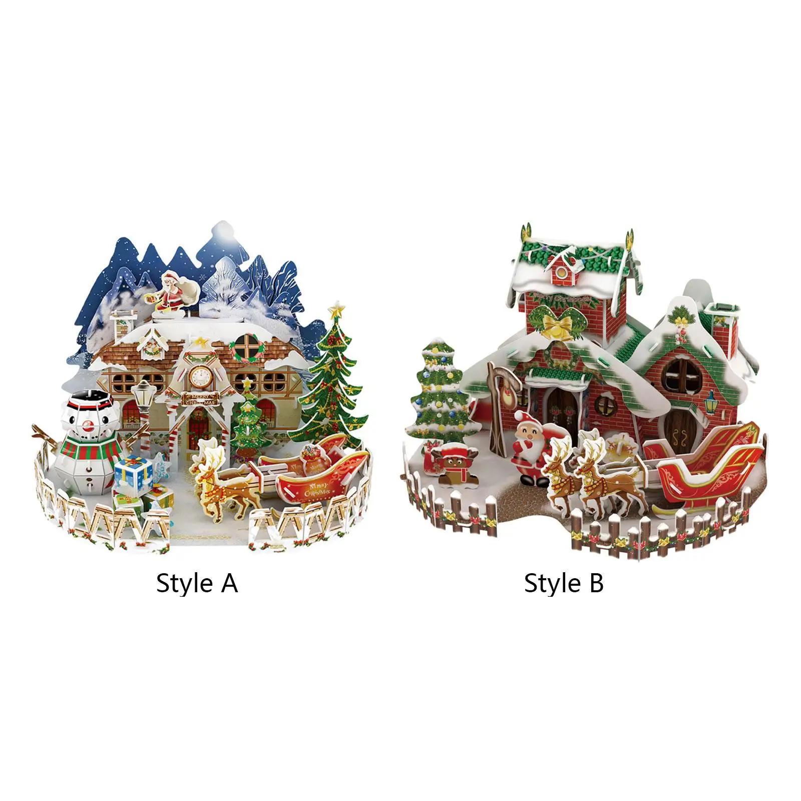 

Christmas Puzzle Three dimensional Puzzles Creative Ornament for Adults Kids Halloween Holiday Party Favor Decoration