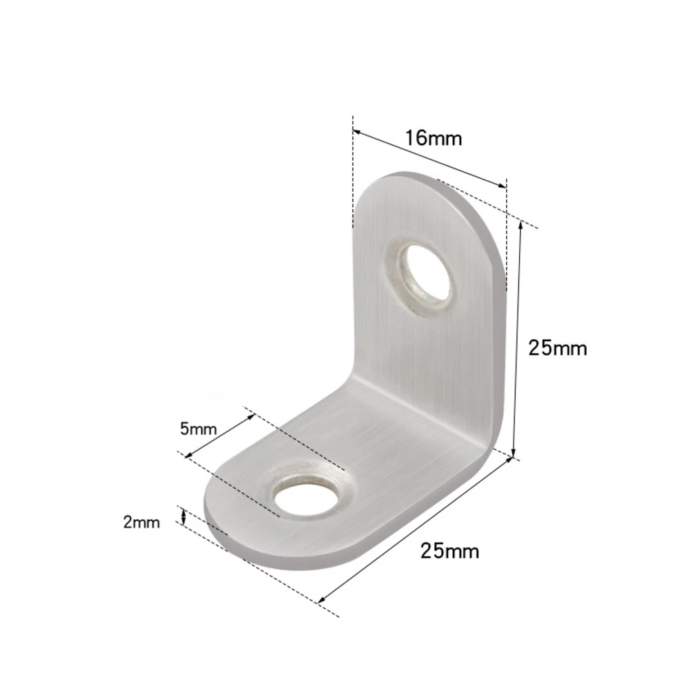 20 suportes de canto em forma de l de aço inoxidável para prateleira de armário e reforço de mesa com furos de parafuso escareados nivelados
