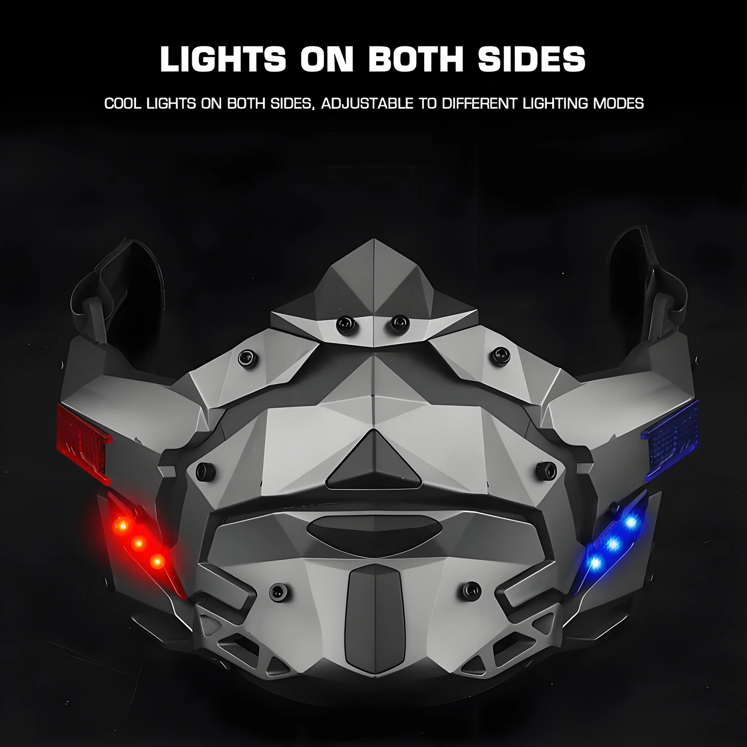 Masque tactique LED NIGHT MASK avec 4 Modes d'éclairage, lentille Anti-buée et détachable pour Airsoft Cosplay PMC