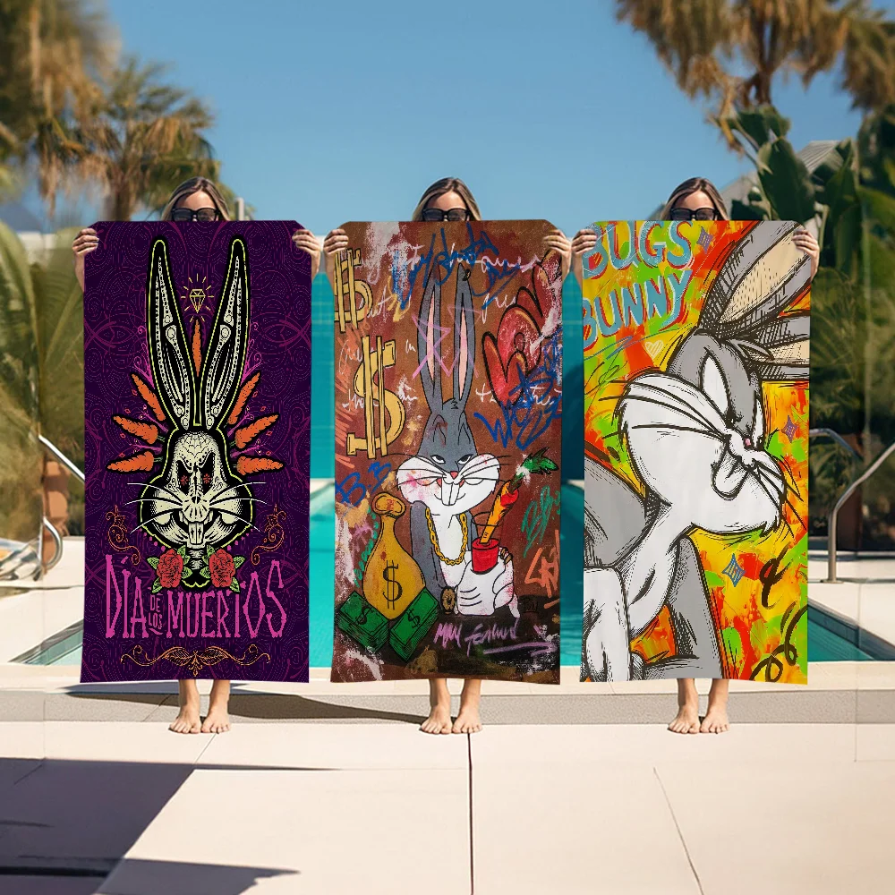 

Anime Cute-Bugs Bunny Cartoon Beach Towel Cute Kawaii Room Decor Bath Girls Children Hand Towels For Bathroom Shower