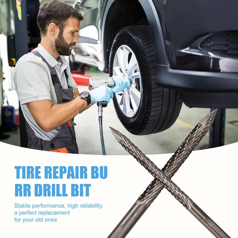 ABPP-2 шт. бита 4,5/6 мм для ремонта шин, твердосплавное сверло с заусенцами, заплатки для шин, фрезы, резак для проволоки, развертка, дрель