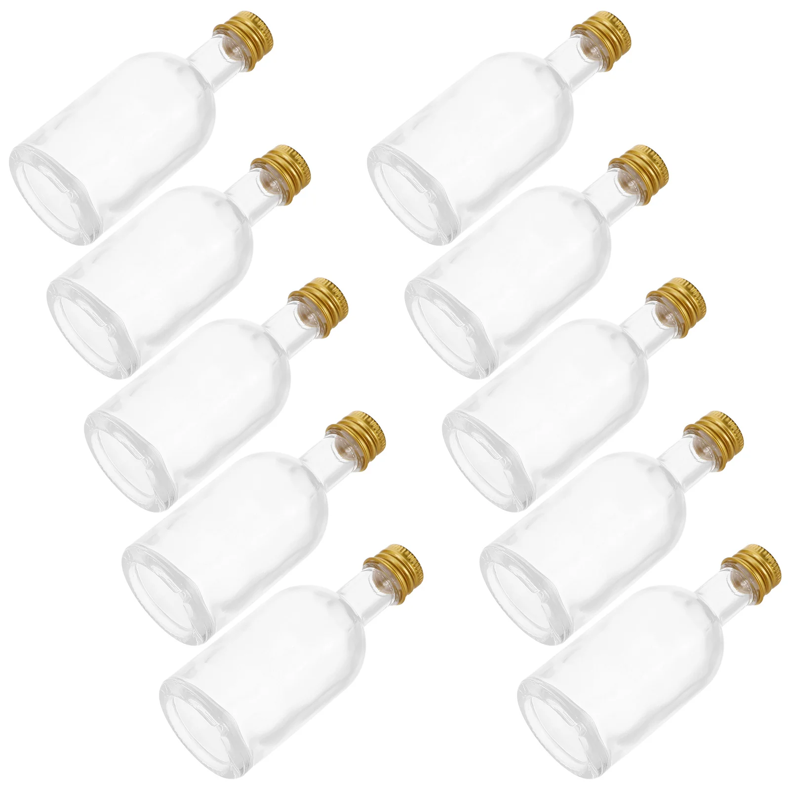 

10Pcs Small Glass Bottles with Lids 50Ml Transparent Leakproof Containers for Liquids Essential Oils Medicinal Tinctures