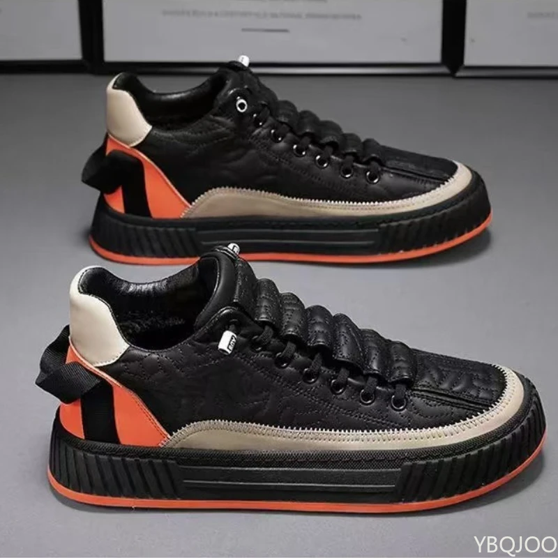 

New men's waterproof thick sole height increasing casual board shoes solid colod simple comfortable versatile sports shoes