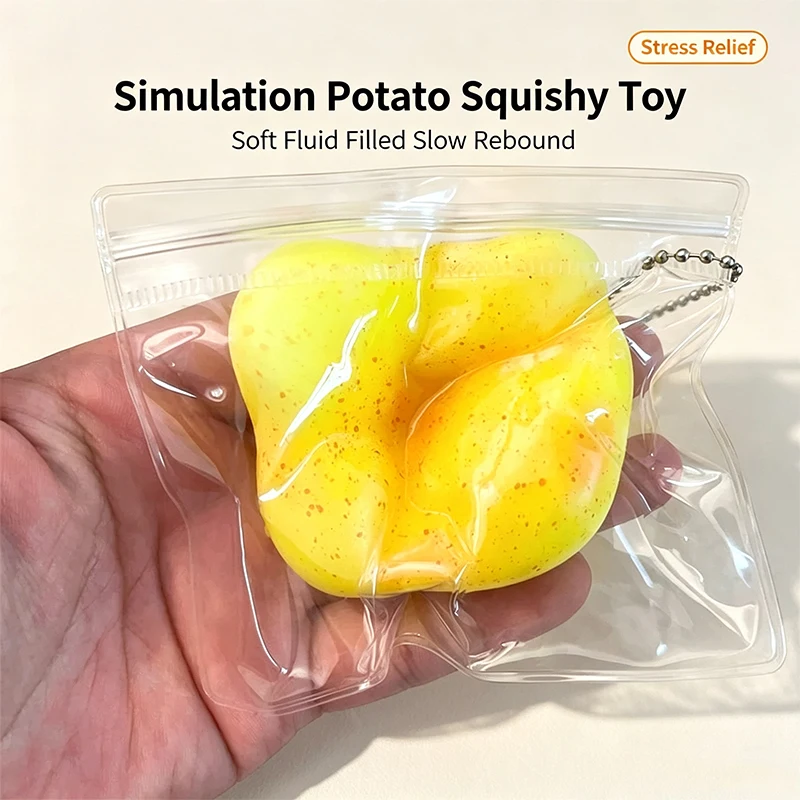 Simulation Potato Fluid Squishy Slow Rebound Fidget Toy Soft Squeeze Stress Relief Decompression Toy 3 Sizes L M S Available