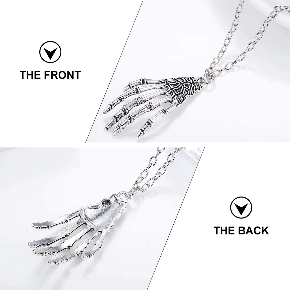 

Skull Hand Necklace Hands Shape Earrings Halloween Necklaces Party Costume One Piece Alloy