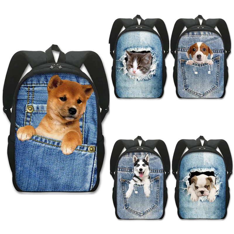 Cowboy Dog Pattern Backpack Suitable For Primary and Middle School Students Boys and Girls School Bag Large Capacity Backpack