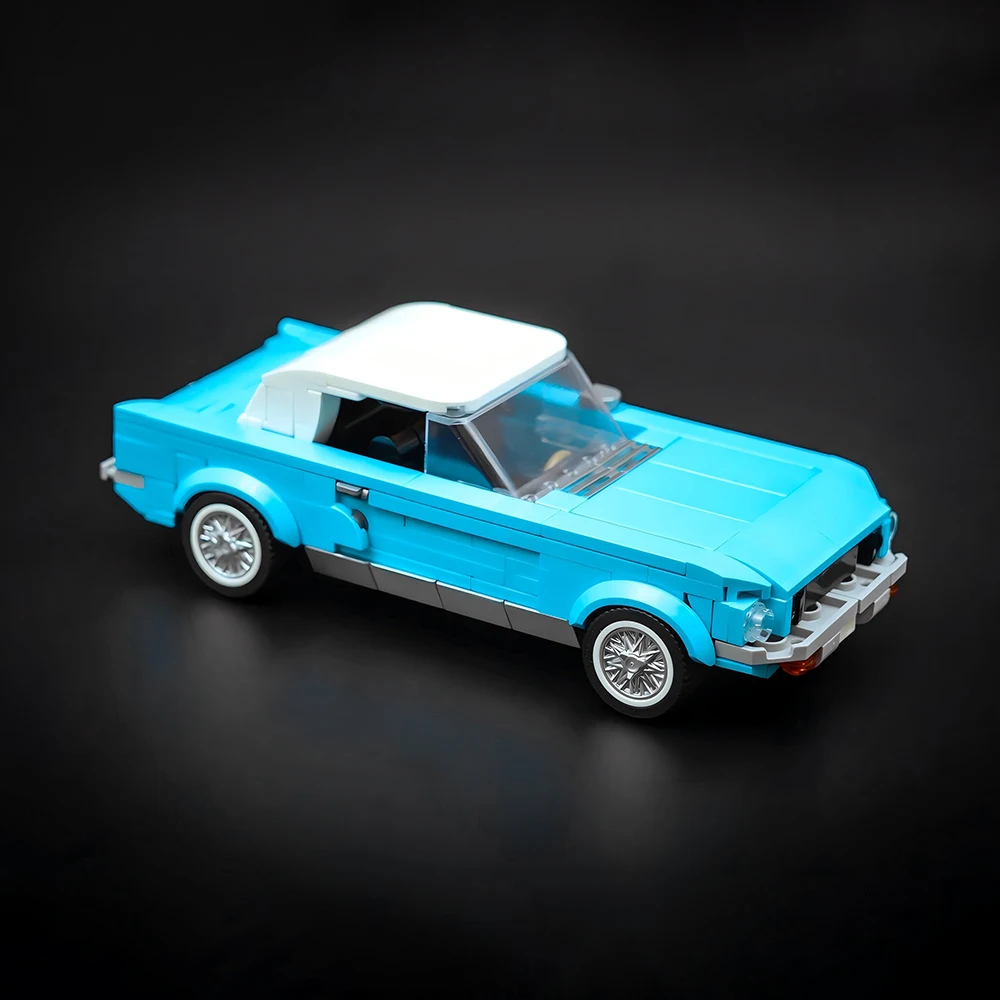 Image of Neue MOC-Geschwindigkeit ​ ​ Serie 1965 Klassisches Sportwagen-Modell Baukasten DIY Modulares Rennwagen-Bausatz Kinderspielzeug Jungen-Geschenkset