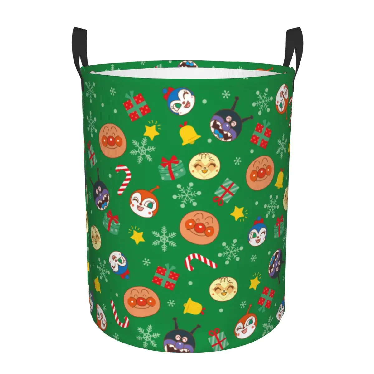 Custom Anpanmans Anime Laundry Basket Collapsible Cartoon Toy Clothes Hamper Storage Bin for