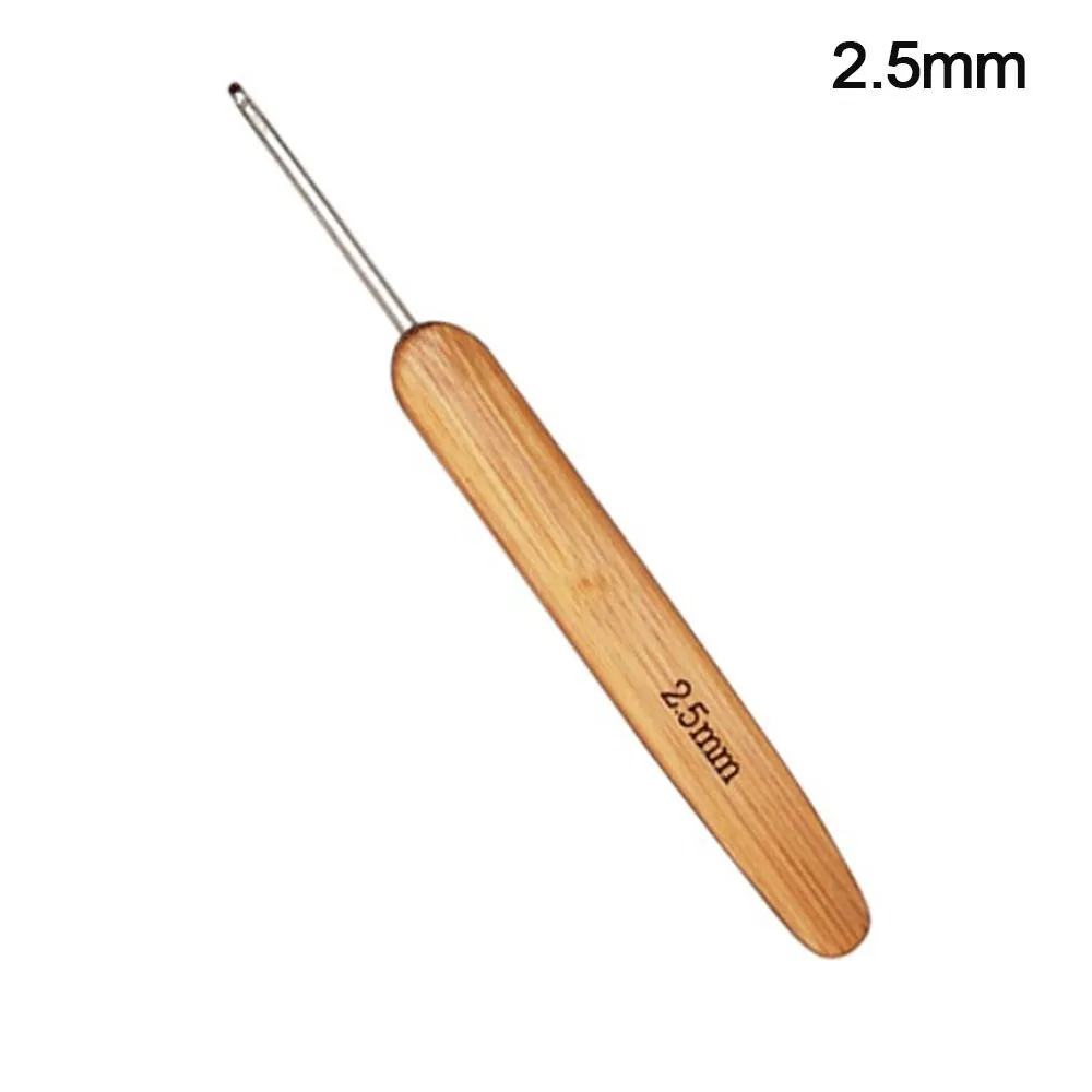 New Bamboo Wooden Crochet Hooks Small Size Long Bamboo Handle Crochet Knitting Crochet Hand Weave Tool