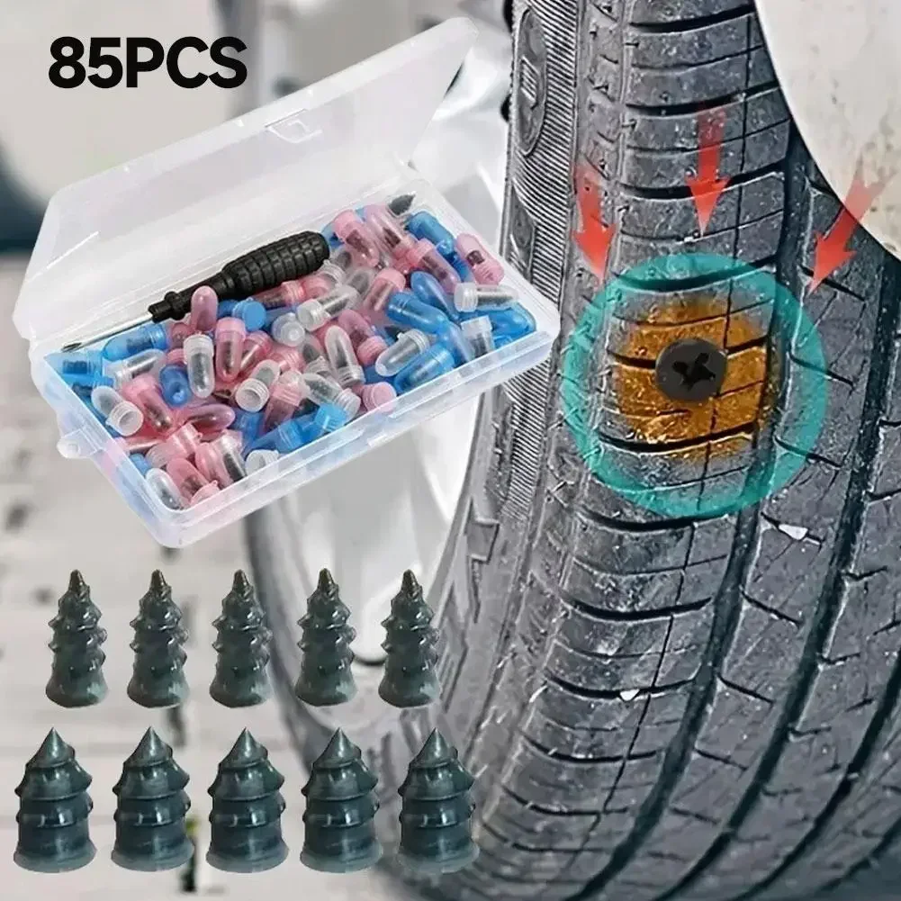 Tire Repair Tool Black Soft Rubber Nail Vacuum Tyre Nails Self-Tapping Screw Tire Puncture Repair Car Motorcycle Repair
