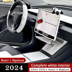 Tesla 2024 Model 3 Highland Cup Holder Storage Box Accessories Screen Silicone Cover Model 3 Highland White Interior Accessories