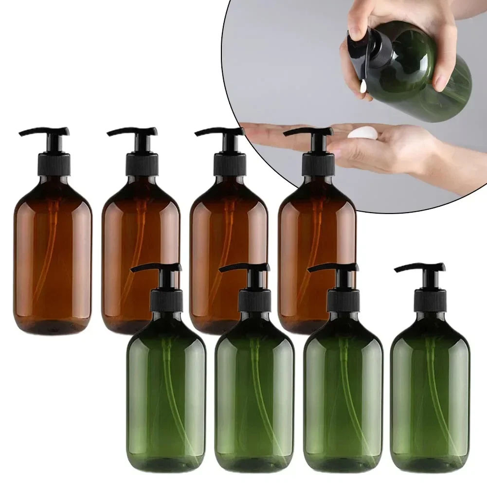 

Convenient and Reusable Dispenser Bottles, 4pcs 500ml Empty Bottles Perfect for Essential Oils, Perfume, Body Wash Green, Brown