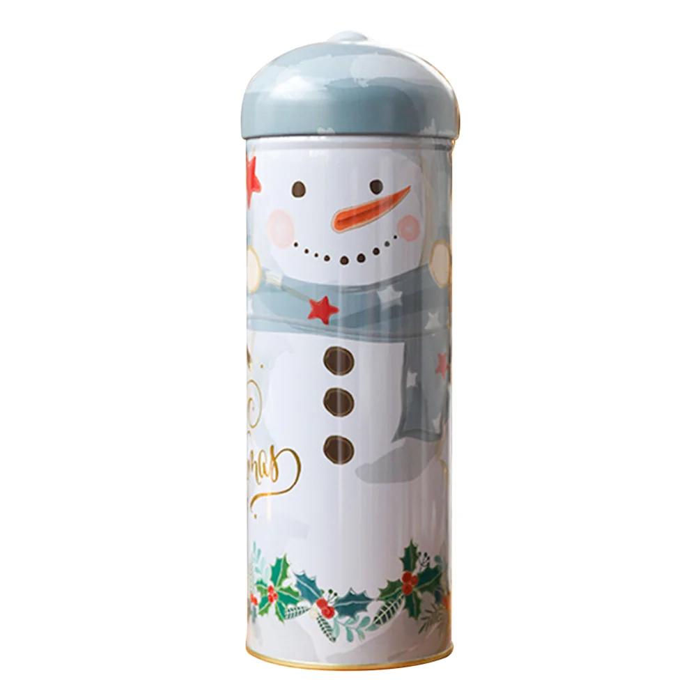 

Christmas Tin Box Holiday Canister Candy Jar Cookie Tinplate Storage Boxes Seal Elder