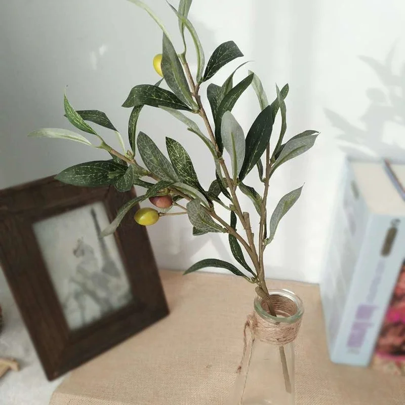 Lebensechte Olivenzweige, künstliche Olivenblätter und Olivenbeerenstiele, künstliche Pflanzen für Zuhause, Hochzeit, DIY-Dekoration, Weihnachtsfeier – Detail 4