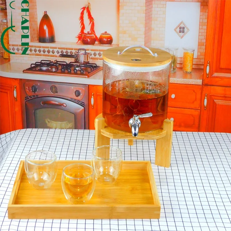 Obrázek 7: 5L neprodyšný horké a chladný voda ruční sklo napít se voda džus nápoj dávkovač s ťuknout ženšen sklo láhev dávkovač