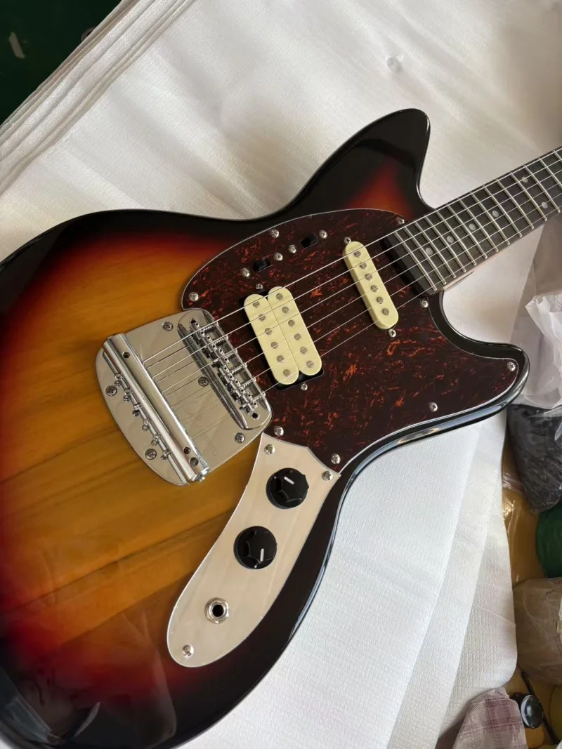 In stocks, high-quality 6-string guitar, rosewood fingerboard, 610 scale, sunset color with high gloss finish, free delivery