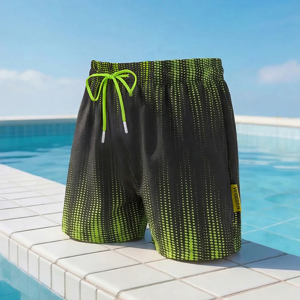Herren 5 Zoll Badeshorts Schnelltrocknende Boardshorts Doppellagige Anti-Expositions-Innenhose Bademode Locker Sitzender Strand-Schwimmanzug