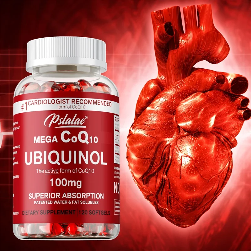 

Mega Ubiquinol 100mg CoQ10 - for Energy Production, Supports Heart and Cardiovascular Health, Improves Blood Circulation