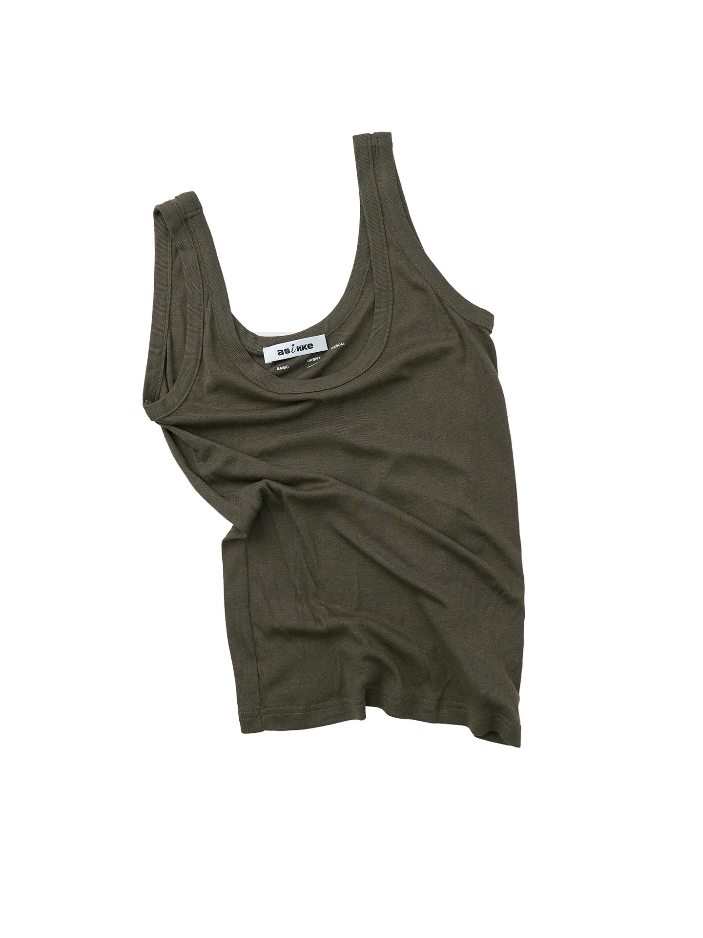 

Asilike Summer Versatile Wool Knitted Vest U-Ne Svel Faionable Slimming Comfortable Layering Top Women's Faion