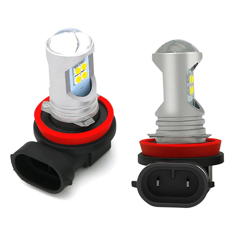 2pcs H8 H11 H16 LED Fog Light Bulbs High Power 750 Lumens 6000K Xenon White Replace 12V For Peugeot 307 206 308 207 406 407 408