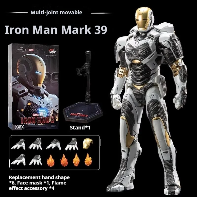 ZD Toys Iron Man Action Figure Mk39 Gemini Outer Space Armor 1:10 Full Articulated Collectible Model Ornament Fans Toys Gifts