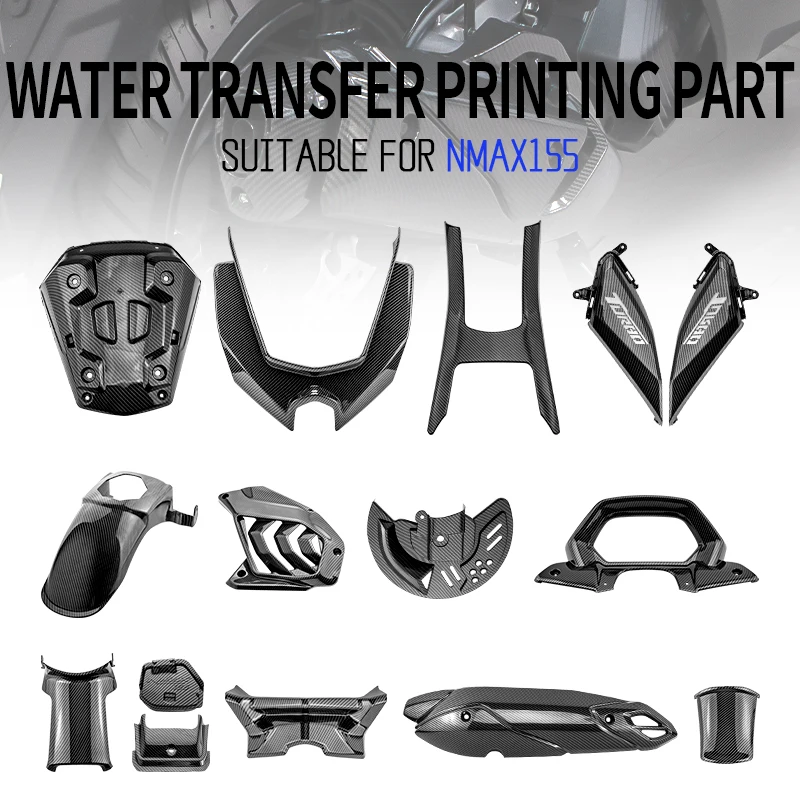 

Для Yamaha Nmax 155 125 V3 NMAX155 NMAX 125 2025 модифицированные детали, полный автомобиль, имитация волокна, обтекатель с фиксированным крылом, крышка выхлопной системы
