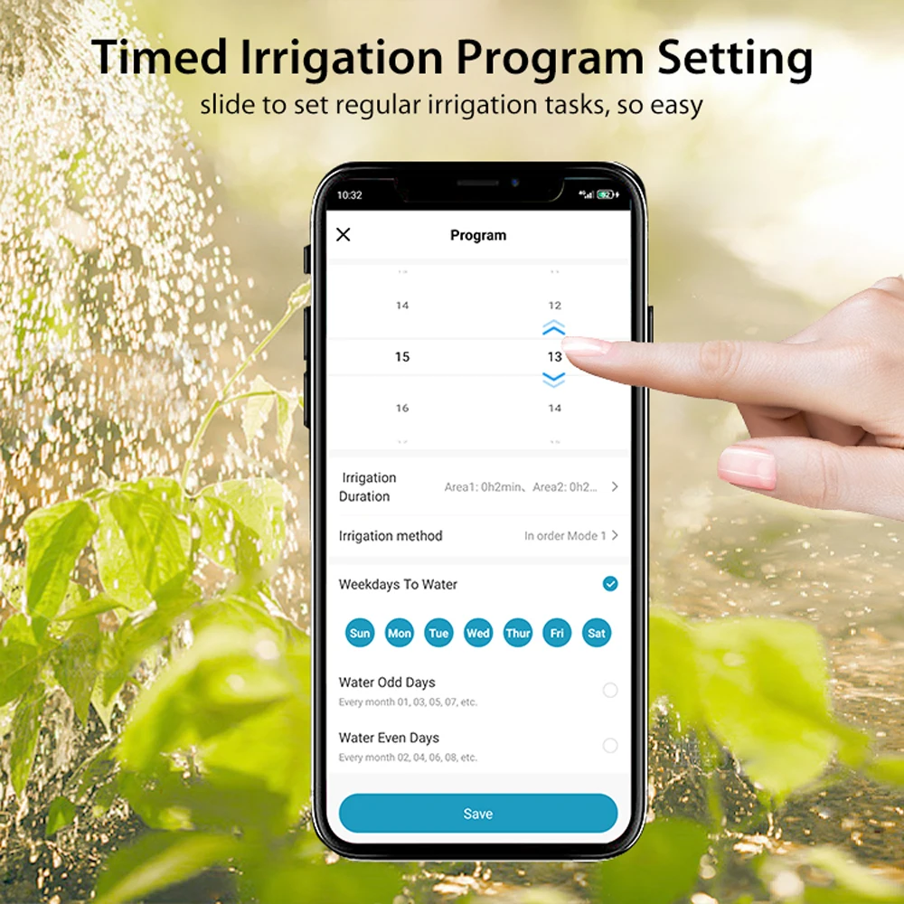 Tuya WiFi Sprinkler Controller Gardening Intelligent Irrigation Timer 16 Zones Automatic Watering Device For Alexa Google Home