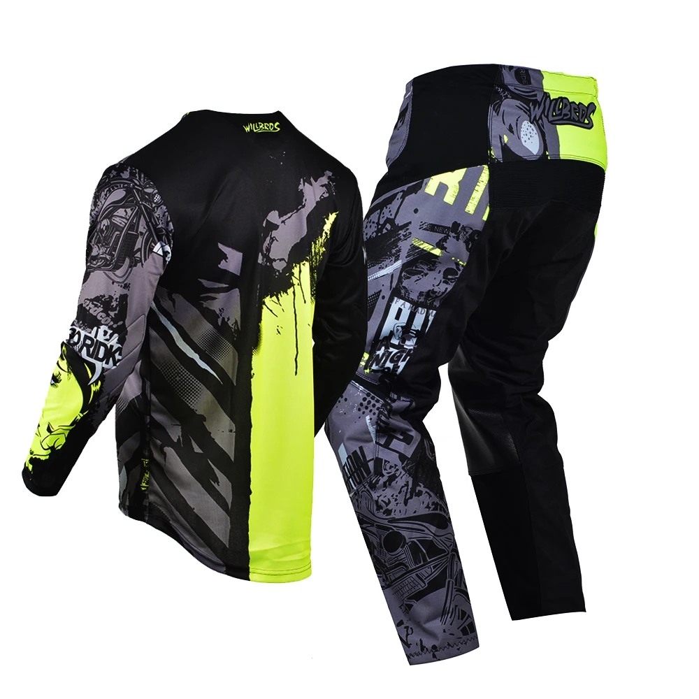Willbros Youth Jersey and Pants Combo Motocross Dirt Bike Offroad MX Riding ATV BMX DH MTB Enduro Children Boy Girl Gear Set