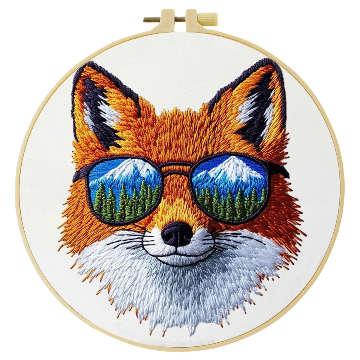 1 Stück 20X20CM/15X15CM 7,87/6,3 Zoll Fuchs-Stickerei-Starter-Kit DIY-Kit DIY-Stickerei-Set Handarbeits-Set für Anfänger – Detail 4