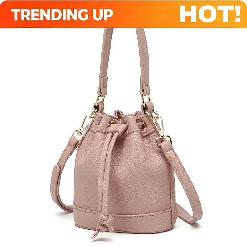 Summer New Advanced Sense Niche Design Bucket Bag 2025 Hot Sale Casual Large Capacity Versatile Drawstring Women's Handbags