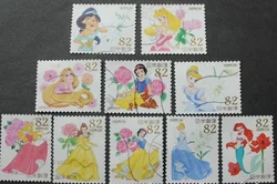 10 PCS, Japan Post Stamp, 2015, Cartoon Stamp, Real Original, Used with Post Mark