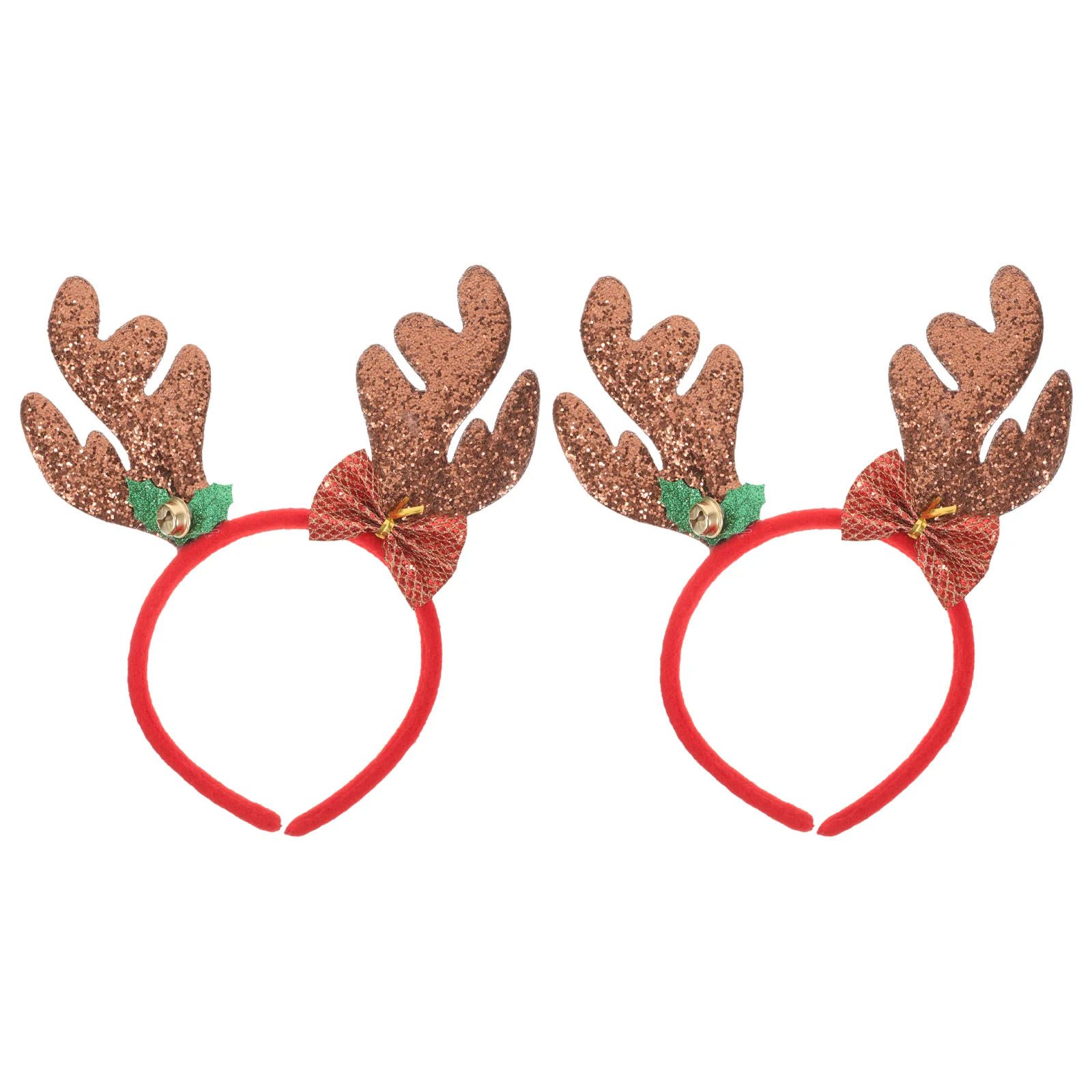 2 Pcs Antler Glitter Headband Women Hair Hoop Female Aldult Artificial Fashion Party Child