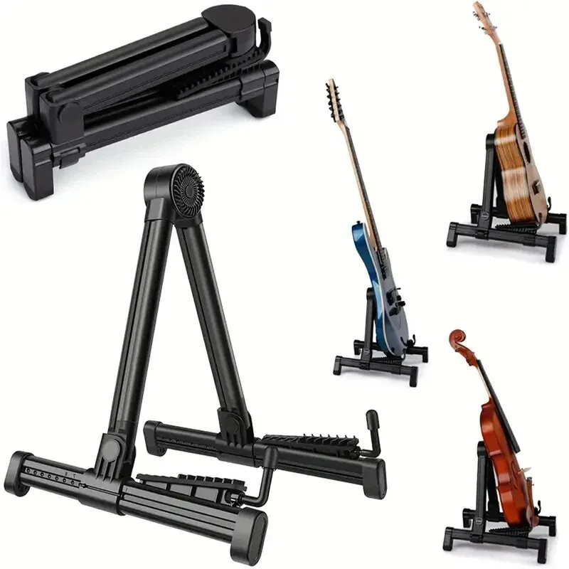 1pc Folding Guitar Stand Stand for Acoustic Guitars Electric and Bass Portable and Lightweight Easy Household Floor Stand