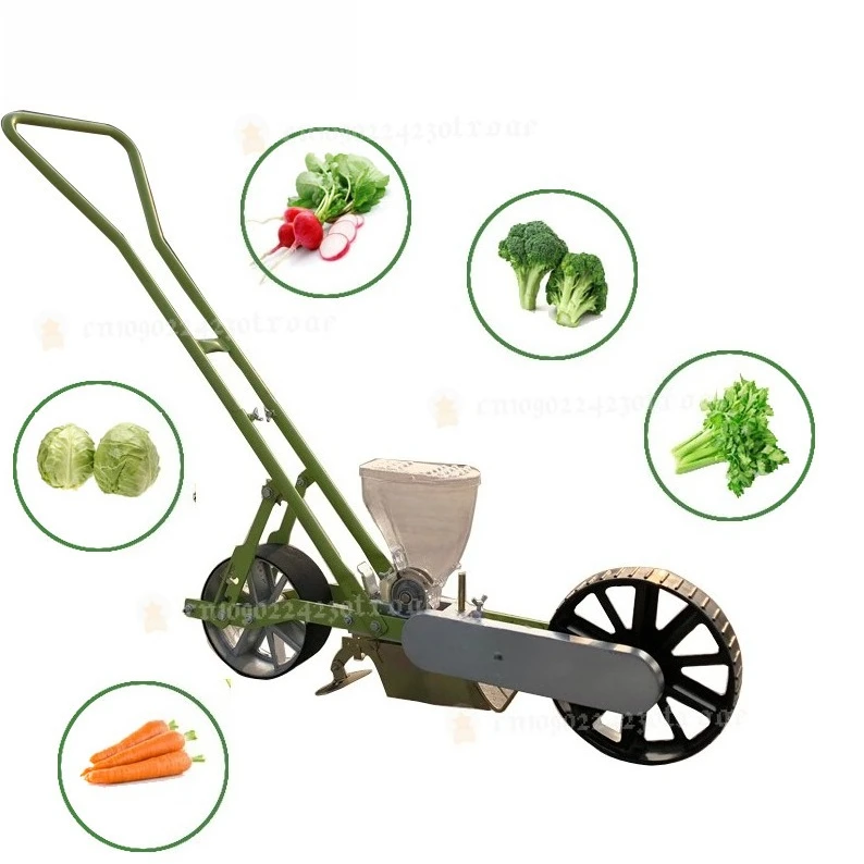 High Precision 1 Row Manual Vegetable Seeder – Hand Push Planter with Seeding Roller for Garden Farm