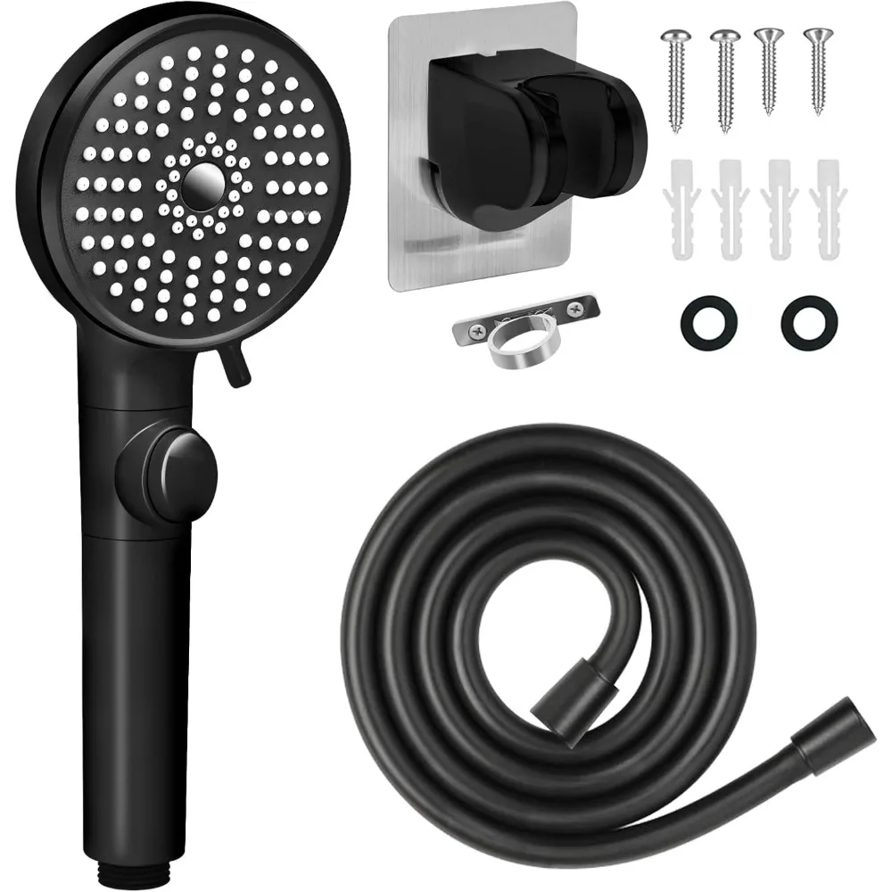 

Outdoor Trailer High Pressure Shower Head 5 Modes Adjustable Showerheads Bathroom Accessories with Hose Water for RV/Campers