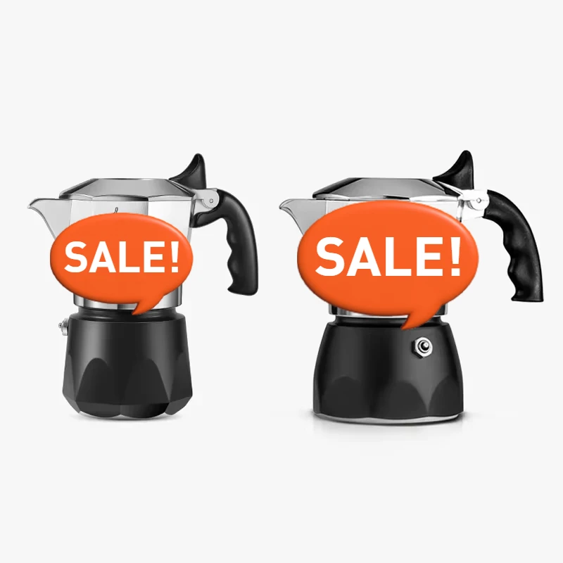 

Genuine Bialet Aluminum Coffee Moka Pot Double Valve Espresso Percolator Stove Coffee Maker Pot Camping Home Outdoor Cafe Tool
