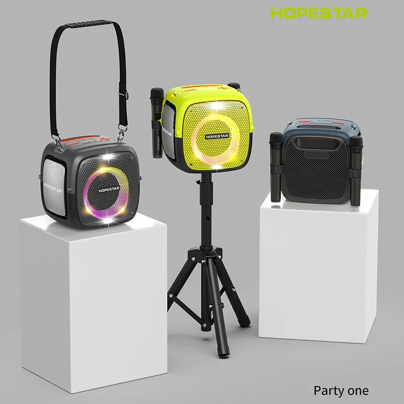 Imagem -04 - Hopestar-alto-falante Bluetooth Portátil sem Fio Festa de Karaoke Doméstica ao ar Livre Luz Rgb Estéreo com Microfone Duplo 80w de Alta Potência