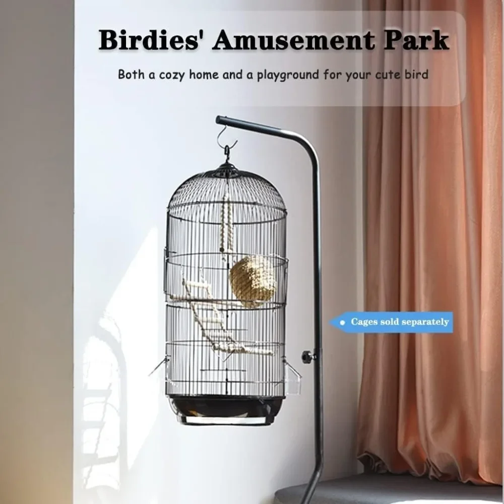 

Original Bird Cage Parrot Cage Round Elevated Iron Bird Cage, Nordic Art Style Parrot Cage, Double Deck Ornamental Cage