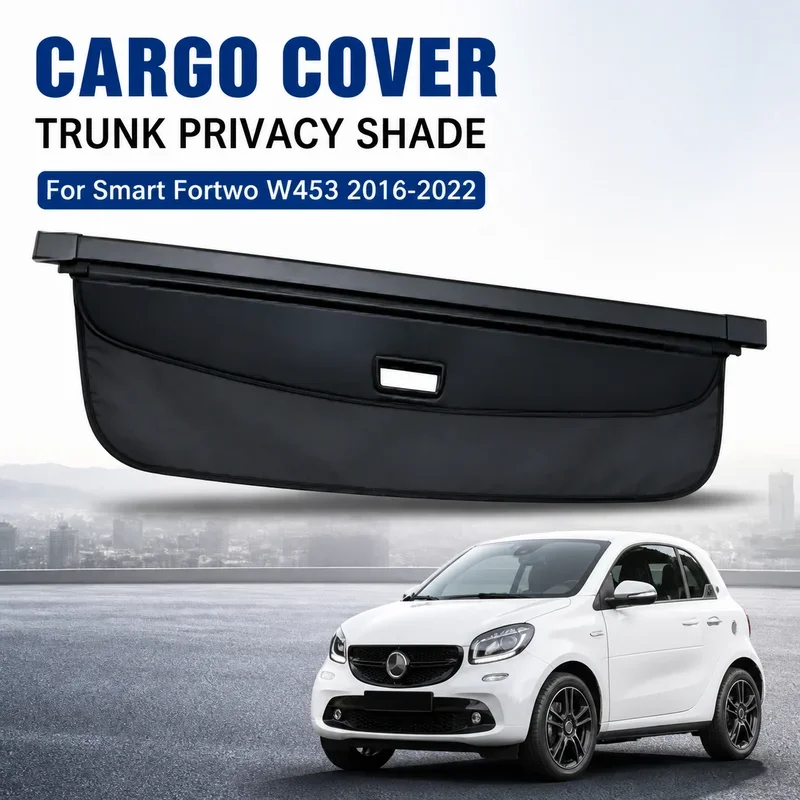 Cargo Cover Trunk Privacy Shade Rear Security Partition Anti-Theft Shield Organizer For Smart Fortwo W453 2016-2022