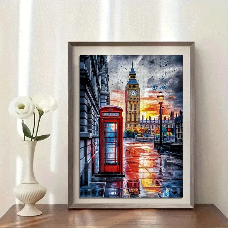 Cityscape Theme، London Landmark 1000 قطعة لعبة أحجية الصور المقطوعة للبالغين - لعبة عائلية تفاعلية وديكور منزلي ذاتي الصنع