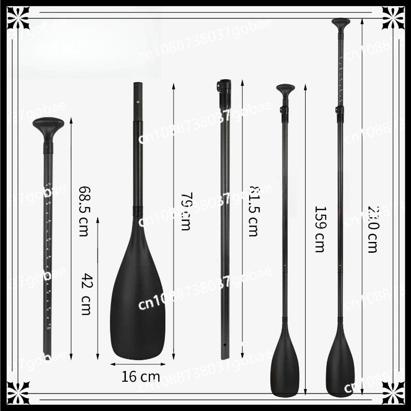 All-carbon paddle super carbon fiber portable detachable surfing single paddle, surfboard three-stage racing