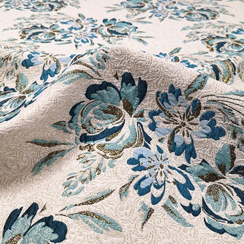 ฤดูใบไม้ผลิฤดูใบไม้ร่วงและฤดูหนาวผ้าไหมสีทอง jacquard เสื้อกันลมผ้าชุดสูทกรอบชุดผ้าสําหรับเสื้อผ้า