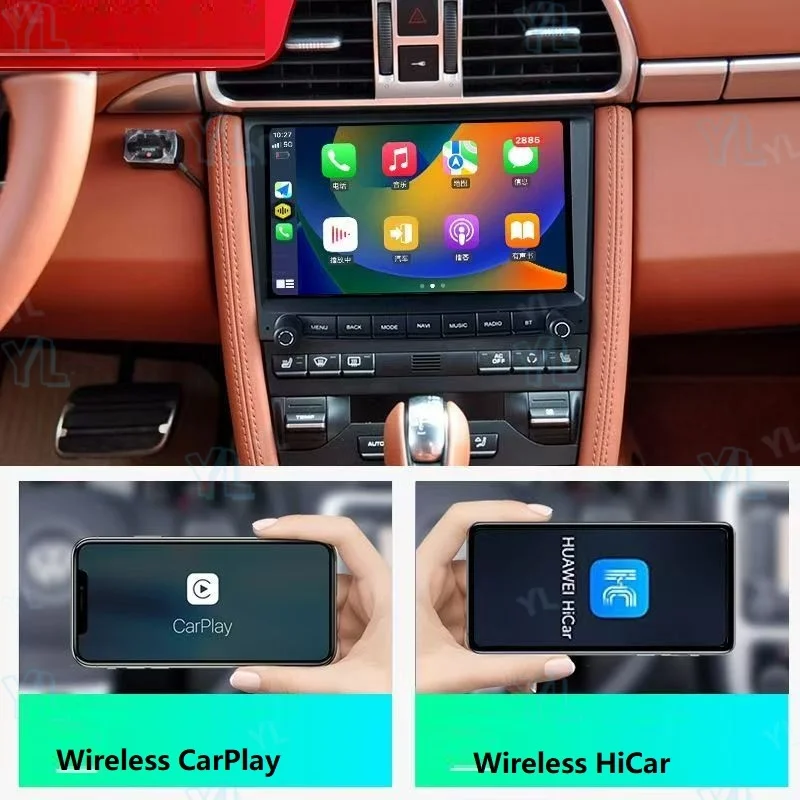 YLL Android 13 Auto Car Radio GPS Player Carplay Navigation autoradio For Porsche Cayman 911 Boxster 2005 2006-2012 BT Head unit