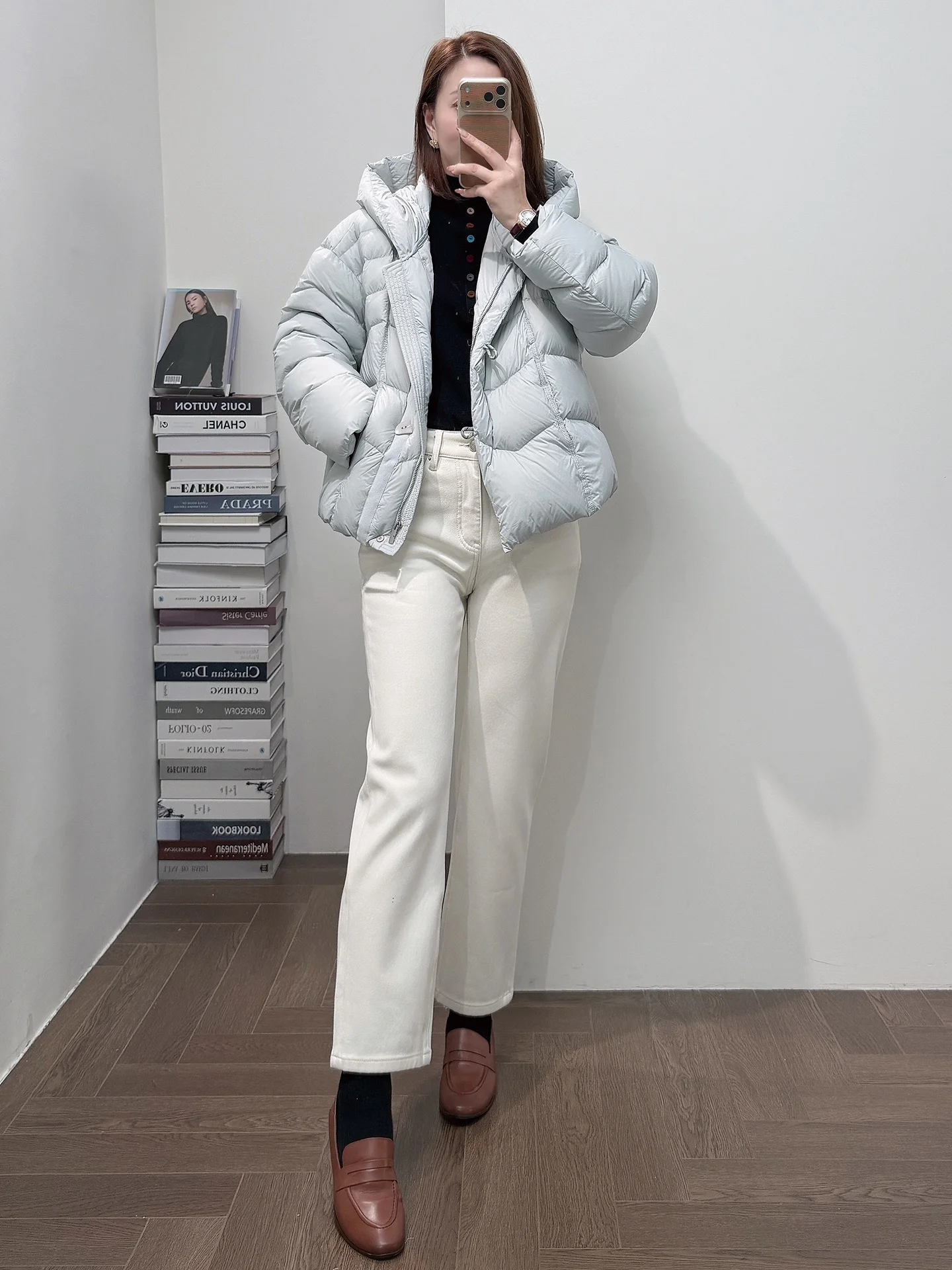 

Классическая утепленная куртка-пуховик ST с капюшоном, идеальная посадка, универсальная, 90% белый утиный пух, повседневная верхняя одежда на молнии