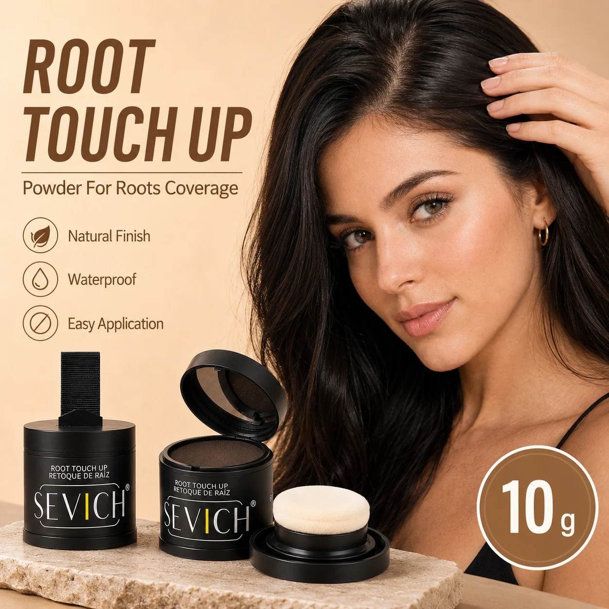 Sevich 10g Hairline Shadow Powder Root Cover Up Black Waterproof Hairline Contouring Powder Hairline Repair Filling Powder