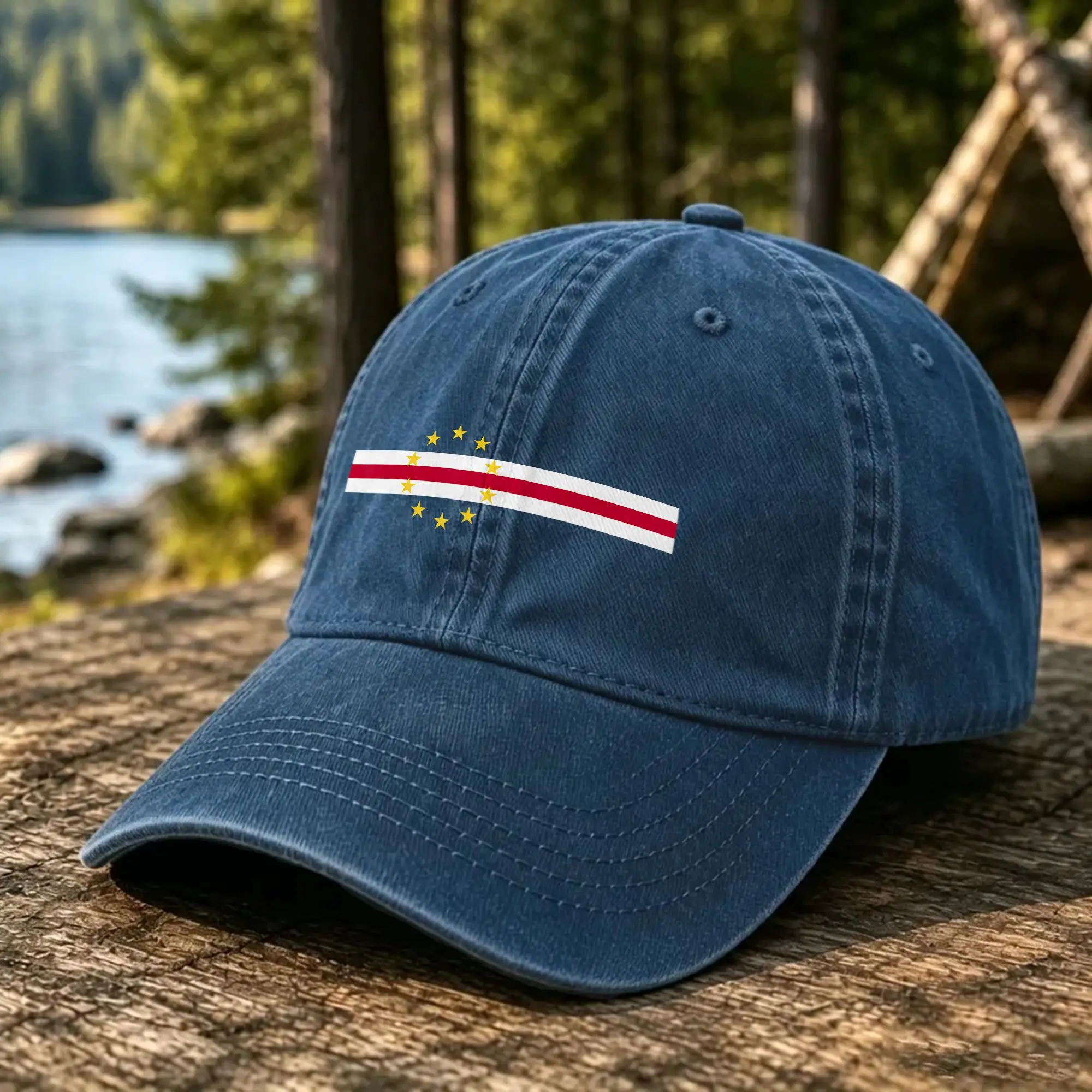 Washed Baseball Cap Cape Verde Flag Fans Proud Cabo Verde Supporters Spring Hip Hop Hats For Men Women  Trendy Sun Snapback Cap