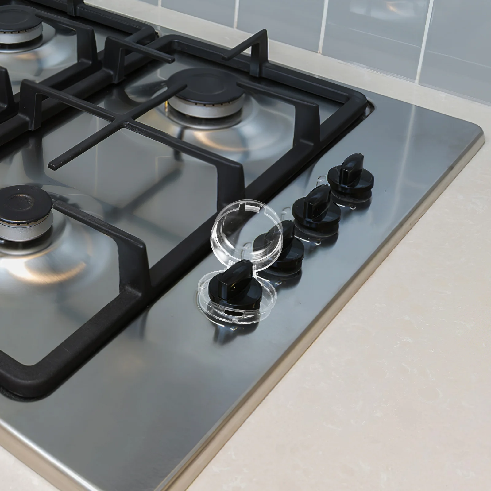 

6Pcs Gas Stove Knob Protector Transparent Child Safety Switch Cover Easy Installation Kitchen Gas Stove Guard Cooktop Protector