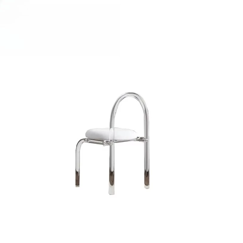 @#Modern Simple Transparent Acrylic Dining Chairs Adjustable Height Leather Hotel Furniture with Light Feature for Home Office