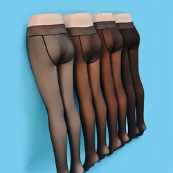 Strumpfhosen für Frauen Fleece Strumpfhosen Winter durchscheinende Plüschs trümpfe Höschen hosen undurchsichtige wärmende Fleece Leggings für schwarze Frauen